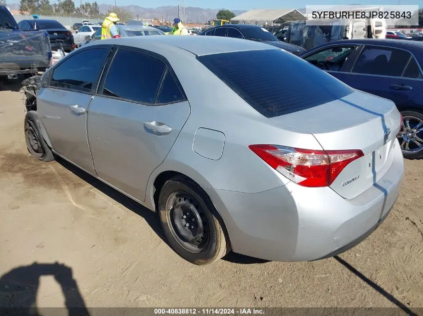 2018 Toyota Corolla Le VIN: 5YFBURHE8JP825843 Lot: 40838812