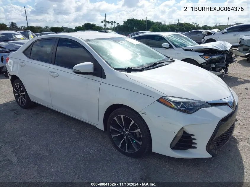 2018 Toyota Corolla Se VIN: 2T1BURHEXJC064376 Lot: 40841526