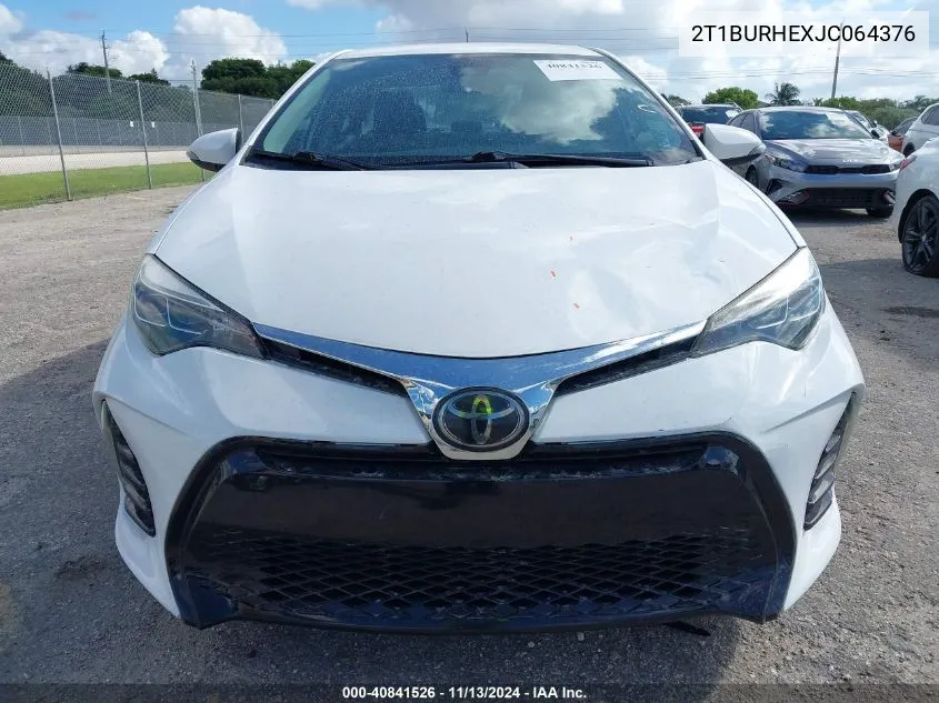 2018 Toyota Corolla Se VIN: 2T1BURHEXJC064376 Lot: 40841526