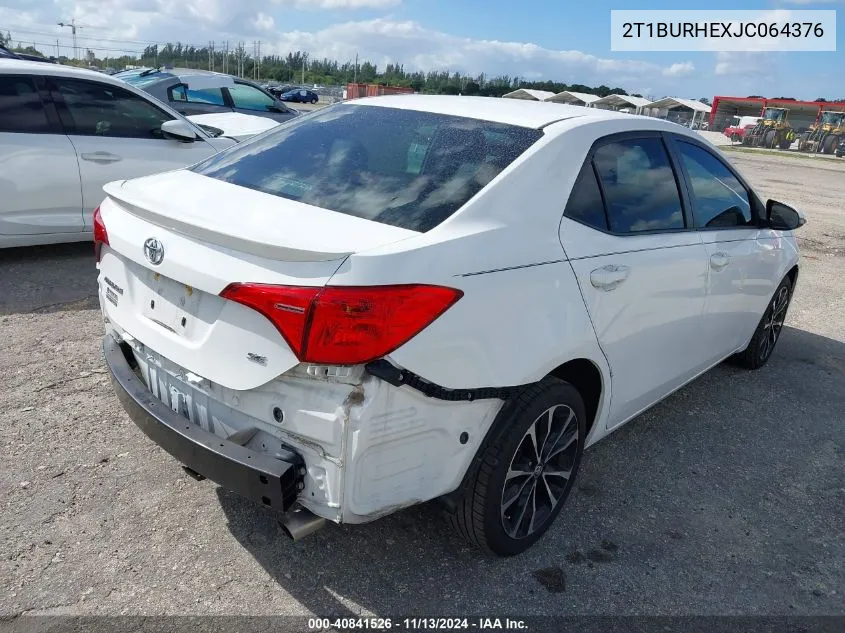 2018 Toyota Corolla Se VIN: 2T1BURHEXJC064376 Lot: 40841526