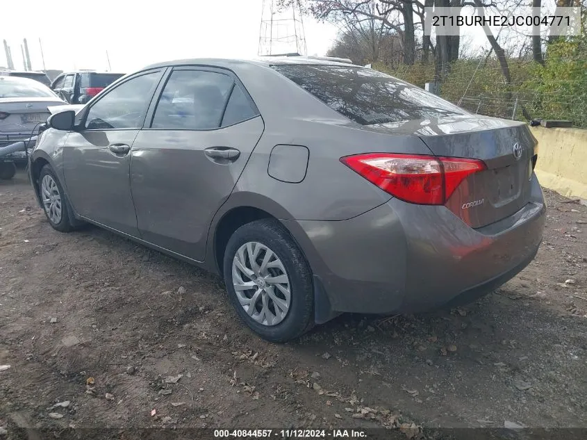 2018 Toyota Corolla Le VIN: 2T1BURHE2JC004771 Lot: 40844557