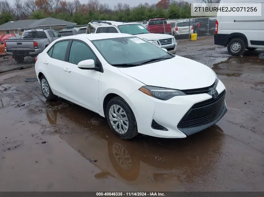 2018 Toyota Corolla Le VIN: 2T1BURHE2JC071256 Lot: 40846335