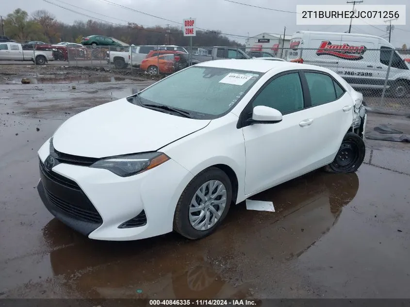 2018 Toyota Corolla Le VIN: 2T1BURHE2JC071256 Lot: 40846335