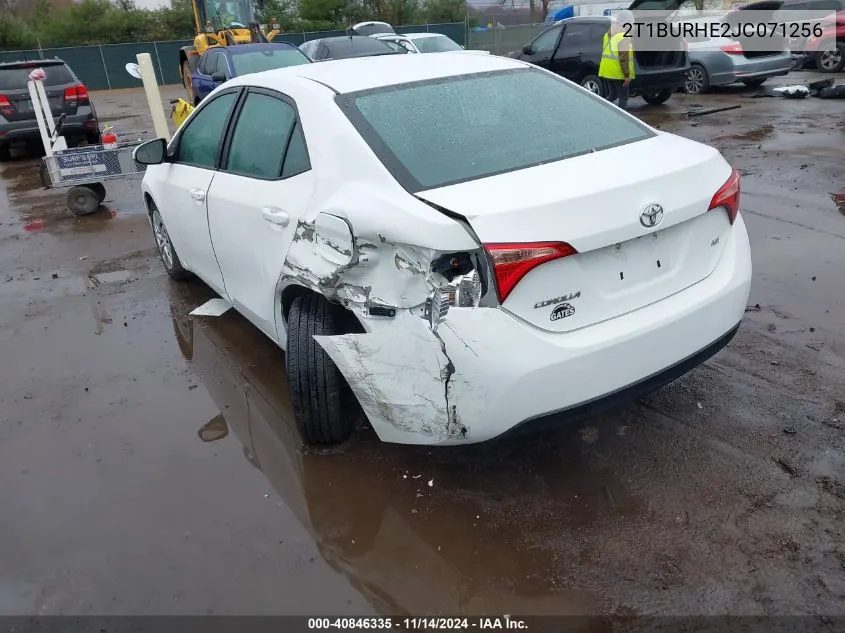 2018 Toyota Corolla Le VIN: 2T1BURHE2JC071256 Lot: 40846335