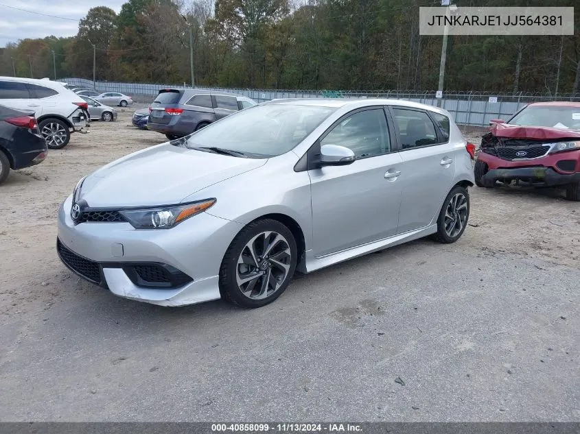 2018 Toyota Corolla Im VIN: JTNKARJE1JJ564381 Lot: 40858099