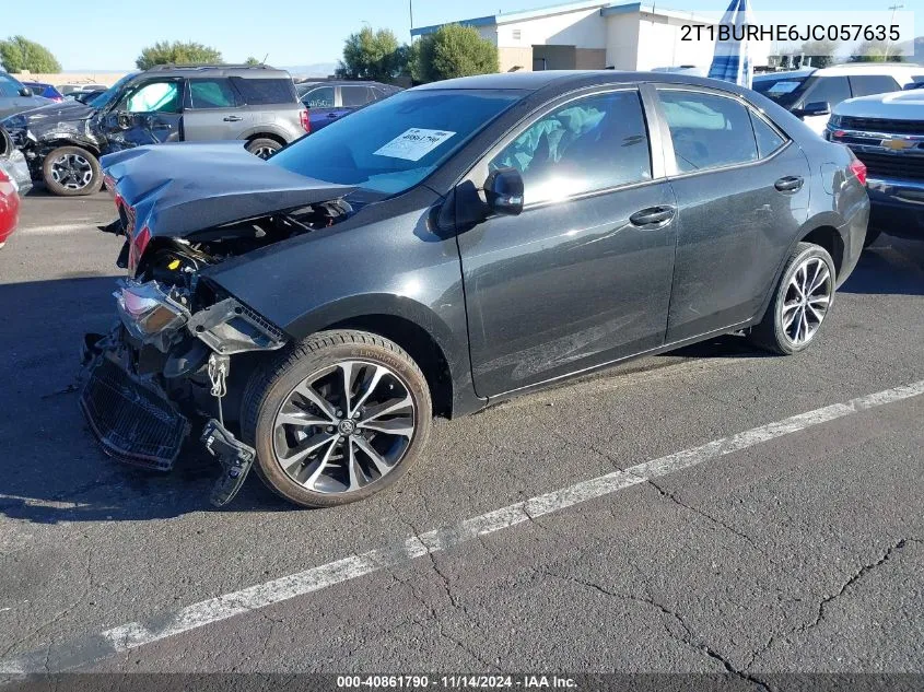 2018 Toyota Corolla Se VIN: 2T1BURHE6JC057635 Lot: 40861790