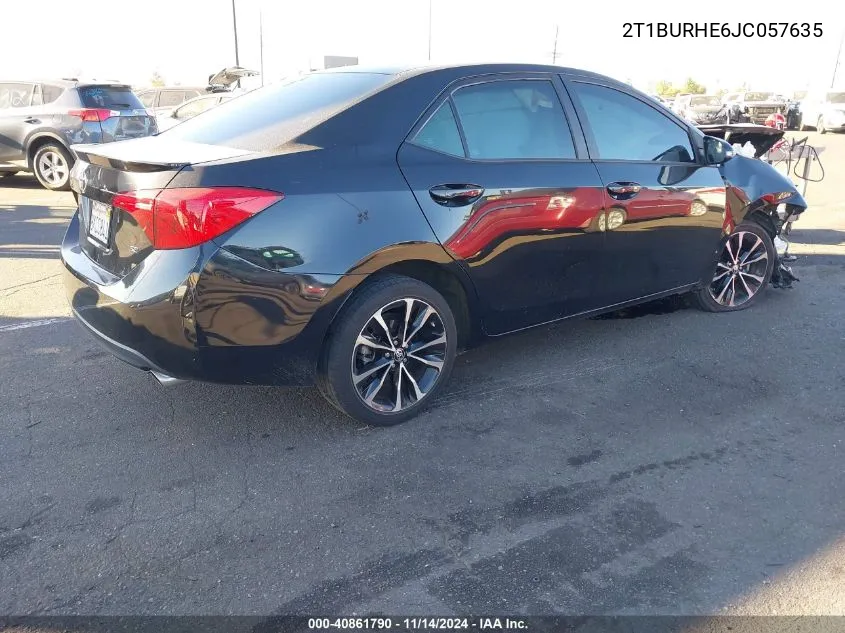 2018 Toyota Corolla Se VIN: 2T1BURHE6JC057635 Lot: 40861790