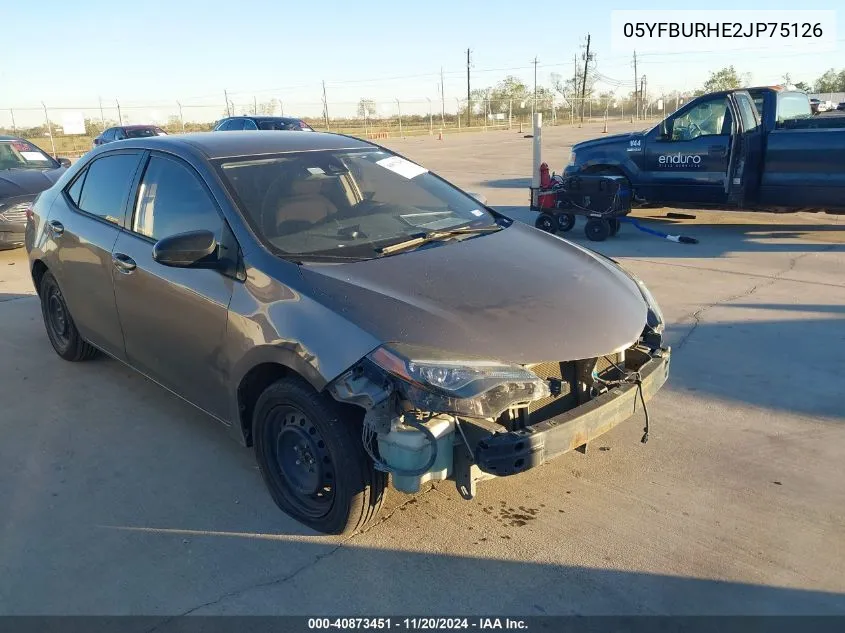 2018 Toyota Corolla L VIN: 05YFBURHE2JP75126 Lot: 40873451