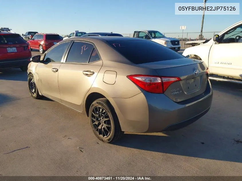 2018 Toyota Corolla L VIN: 05YFBURHE2JP75126 Lot: 40873451