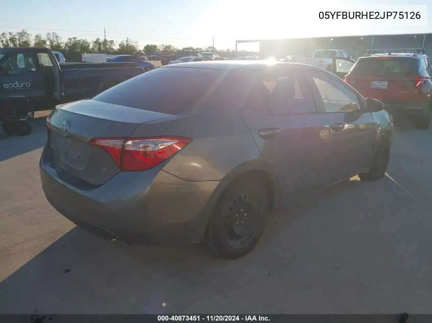 2018 Toyota Corolla L VIN: 05YFBURHE2JP75126 Lot: 40873451