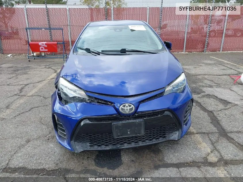 2018 Toyota Corolla Se VIN: 5YFBURHE4JP771036 Lot: 40873725