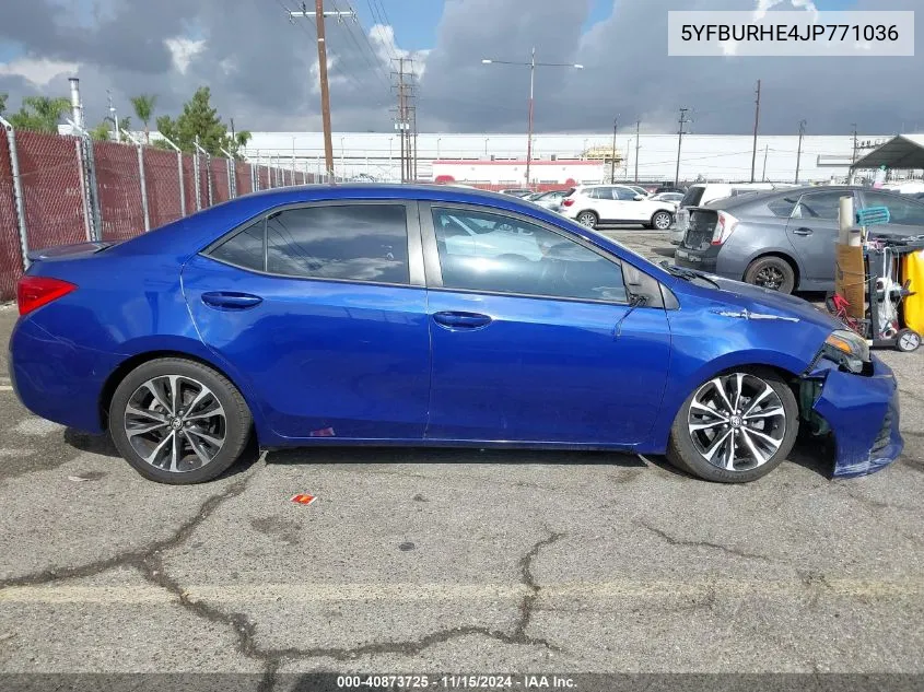 2018 Toyota Corolla Se VIN: 5YFBURHE4JP771036 Lot: 40873725