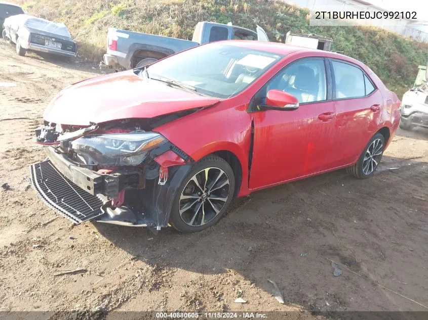 2018 Toyota Corolla Se VIN: 2T1BURHE0JC992102 Lot: 40880605