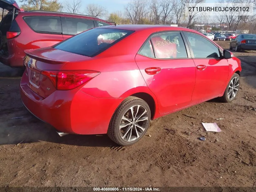 2018 Toyota Corolla Se VIN: 2T1BURHE0JC992102 Lot: 40880605