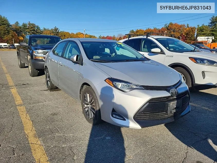 2018 Toyota Corolla L/Le/Xle/Se/Xse VIN: 5YFBURHE6JP831043 Lot: 40888032