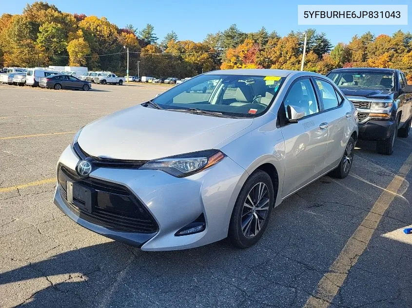 2018 Toyota Corolla L/Le/Xle/Se/Xse VIN: 5YFBURHE6JP831043 Lot: 40888032