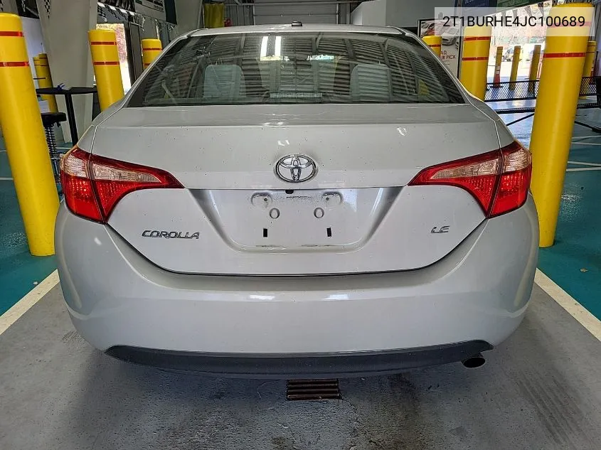 2018 Toyota Corolla L/Le/Xle/Se/Xse VIN: 2T1BURHE4JC100689 Lot: 40889637