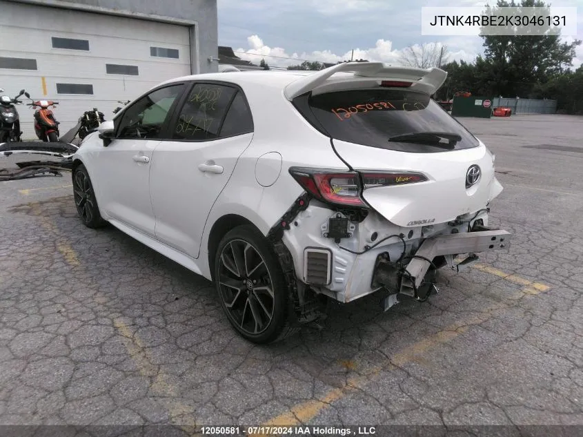 2019 Toyota Corolla Se/Xse VIN: JTNK4RBE2K3046131 Lot: 12050581