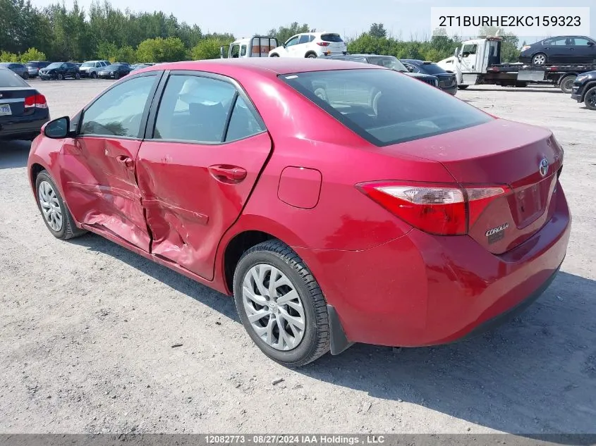 2019 Toyota Corolla VIN: 2T1BURHE2KC159323 Lot: 12082773