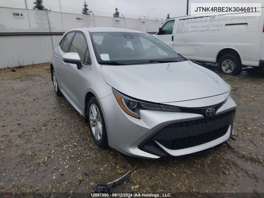 2019 Toyota Corolla Se/Xse VIN: JTNK4RBE2K3046811 Lot: 12097880