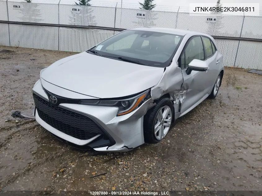 2019 Toyota Corolla Se/Xse VIN: JTNK4RBE2K3046811 Lot: 12097880