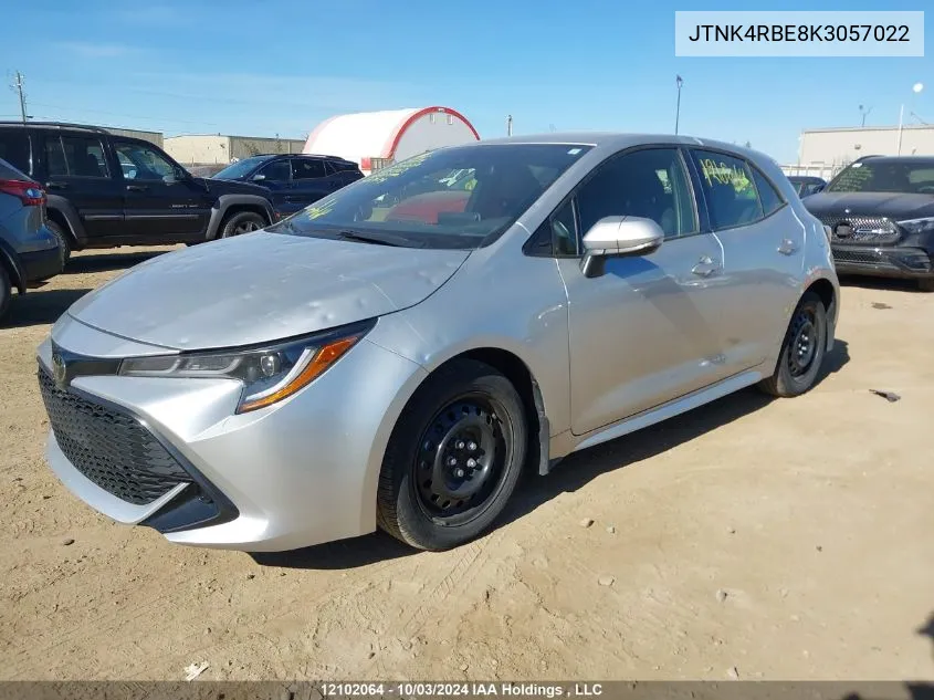 2019 Toyota Corolla Se/Xse VIN: JTNK4RBE8K3057022 Lot: 12102064