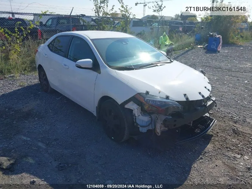 2019 Toyota Corolla Se VIN: 2T1BURHE3KC161548 Lot: 12104059