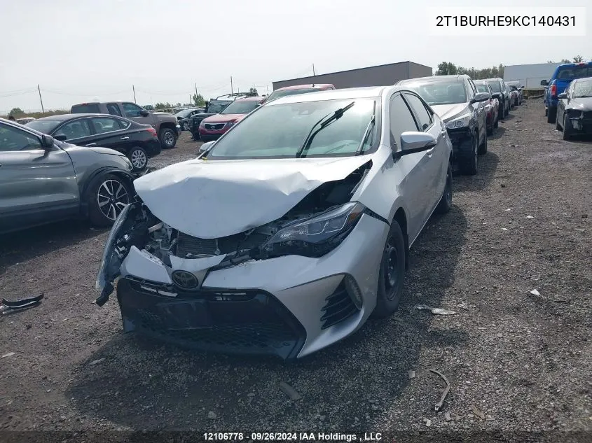 2019 Toyota Corolla L/Le/Xle/Se/Xse VIN: 2T1BURHE9KC140431 Lot: 12106778