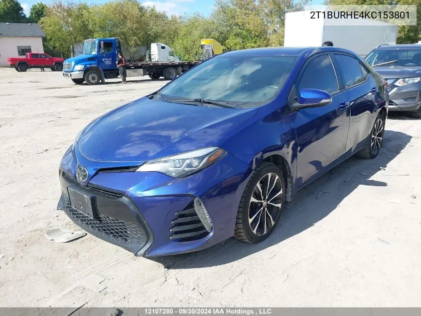 2019 Toyota Corolla L/Le/Xle/Se/Xse VIN: 2T1BURHE4KC153801 Lot: 12107280