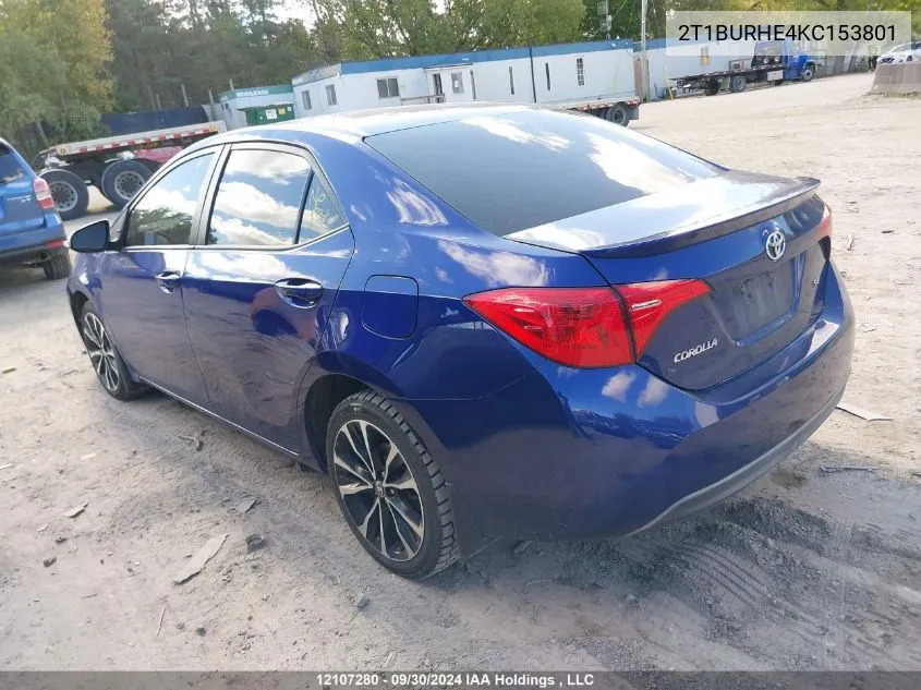 2019 Toyota Corolla L/Le/Xle/Se/Xse VIN: 2T1BURHE4KC153801 Lot: 12107280