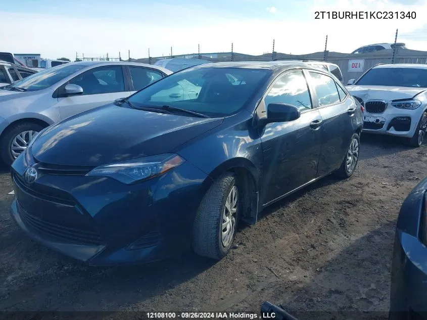 2T1BURHE1KC231340 2019 Toyota Corolla Le