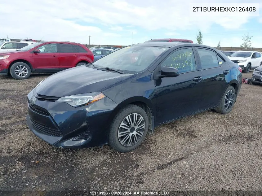 2019 Toyota Corolla L/Le/Xle/Se/Xse VIN: 2T1BURHEXKC126408 Lot: 12113196