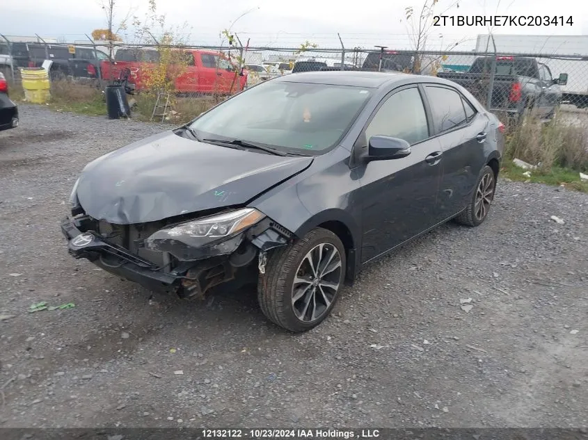 2019 Toyota Corolla L/Le/Xle/Se/Xse VIN: 2T1BURHE7KC203414 Lot: 12132122