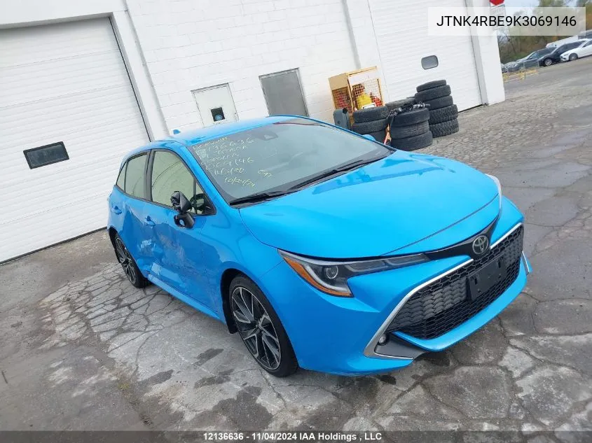 2019 Toyota Corolla Se/Xse VIN: JTNK4RBE9K3069146 Lot: 12136636