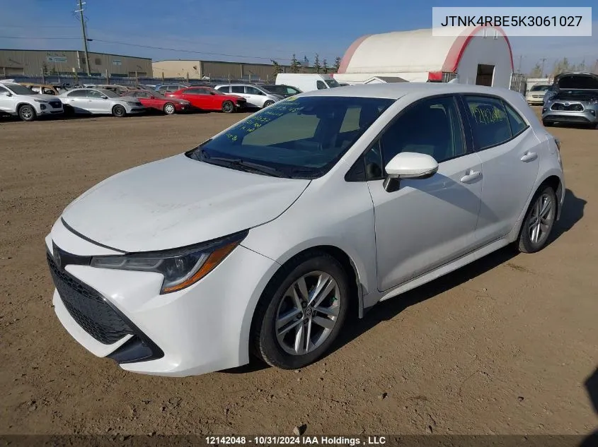 2019 Toyota Corolla Se/Xse VIN: JTNK4RBE5K3061027 Lot: 12142048