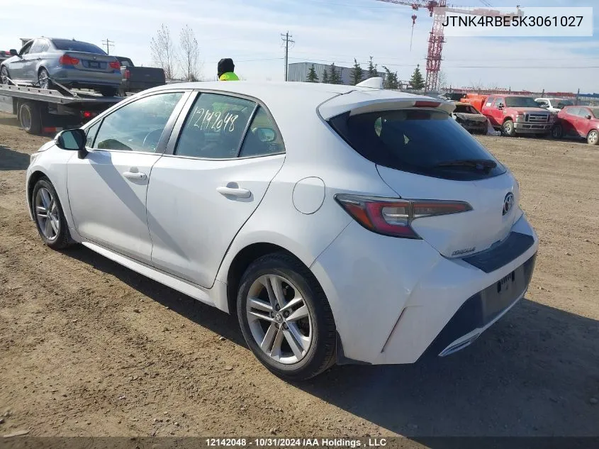 2019 Toyota Corolla Se/Xse VIN: JTNK4RBE5K3061027 Lot: 12142048