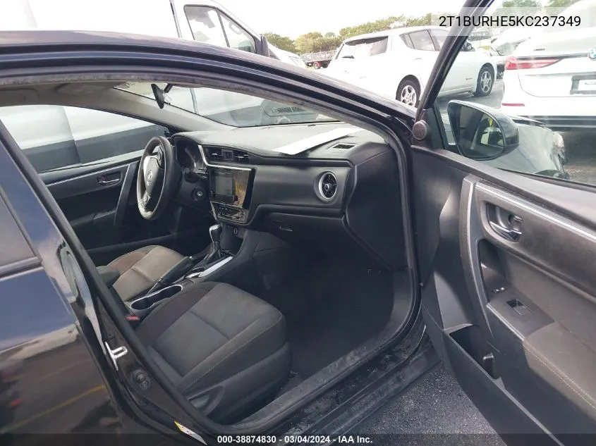 2019 Toyota Corolla Le VIN: 2T1BURHE5KC237349 Lot: 38874830