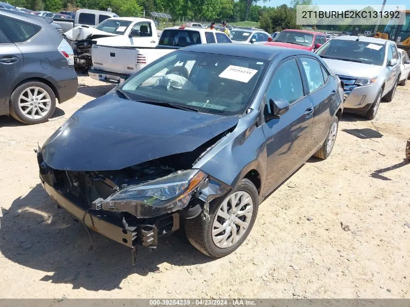 2019 Toyota Corolla L/Le/Xle/Se/Xse VIN: 2T1BURHE2KC131392 Lot: 39254239