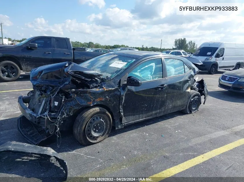 2019 Toyota Corolla Le VIN: 5YFBURHEXKP933883 Lot: 39282832