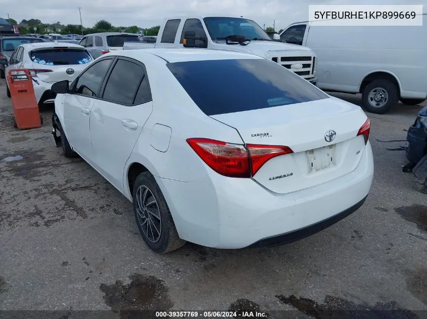 5YFBURHE1KP899669 2019 Toyota Corolla Le