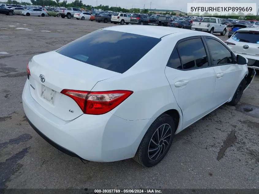 5YFBURHE1KP899669 2019 Toyota Corolla Le