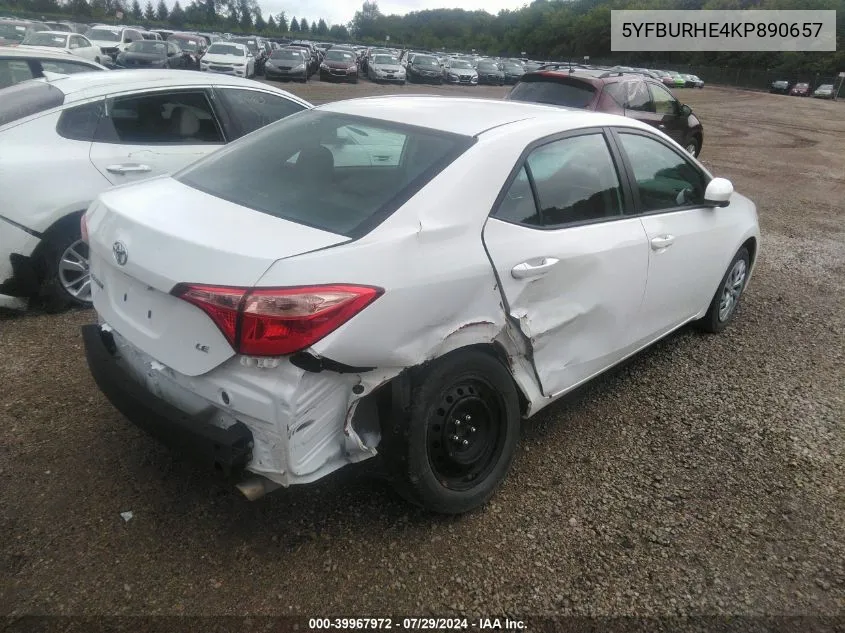 5YFBURHE4KP890657 2019 Toyota Corolla Le