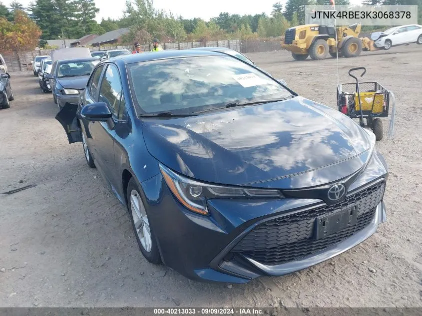 JTNK4RBE3K3068378 2019 Toyota Corolla Se