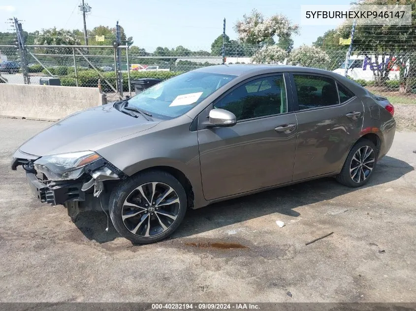 2019 Toyota Corolla Se VIN: 5YFBURHEXKP946147 Lot: 40282194