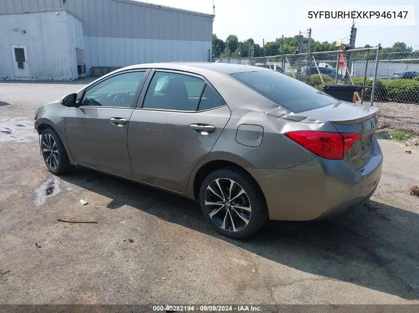 2019 Toyota Corolla Se VIN: 5YFBURHEXKP946147 Lot: 40282194