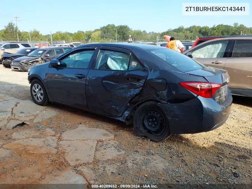 2019 Toyota Corolla L VIN: 2T1BURHE5KC143441 Lot: 40289652