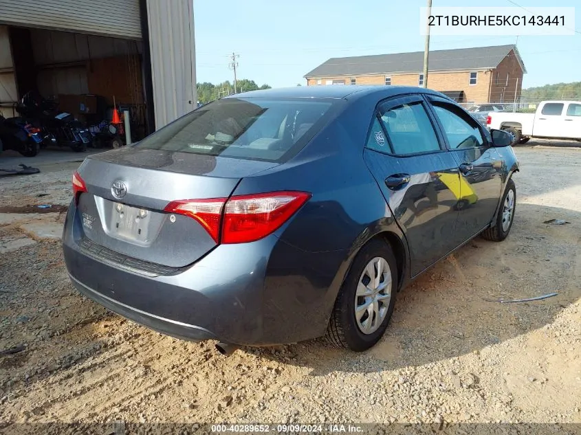 2019 Toyota Corolla L VIN: 2T1BURHE5KC143441 Lot: 40289652