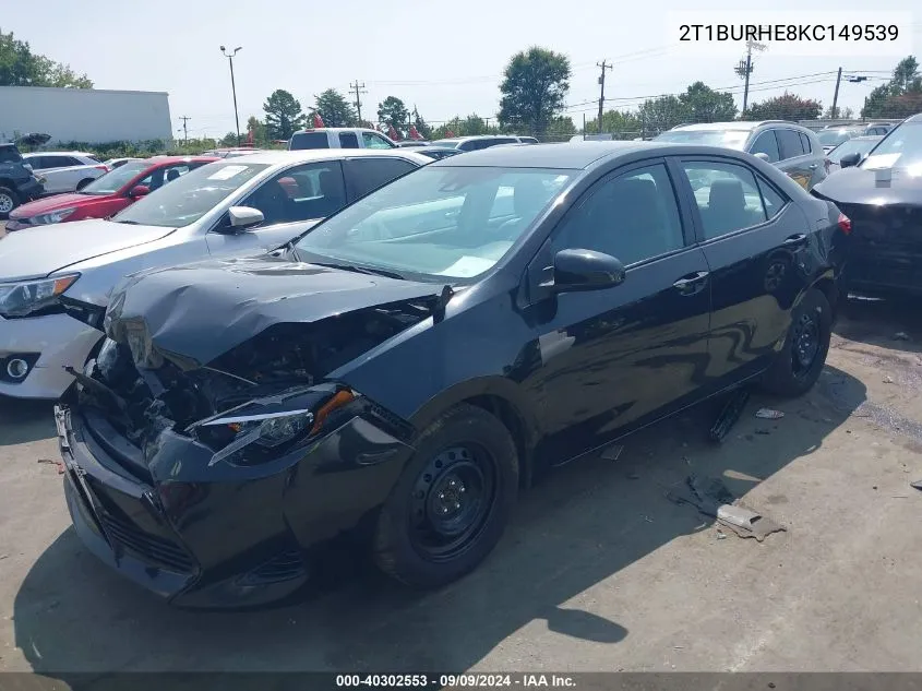 2T1BURHE8KC149539 2019 Toyota Corolla Le