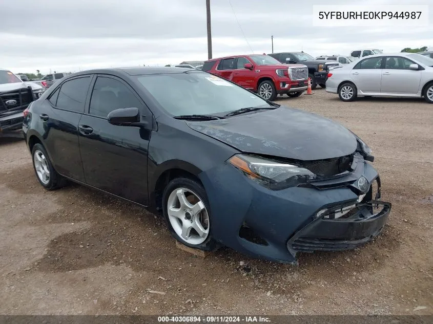 2019 Toyota Corolla L/Le/Xle/Se/Xse VIN: 5YFBURHE0KP944987 Lot: 40306894