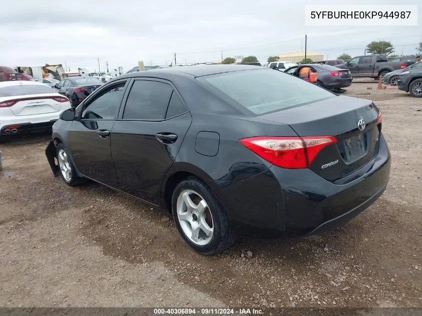 2019 Toyota Corolla L/Le/Xle/Se/Xse VIN: 5YFBURHE0KP944987 Lot: 40306894